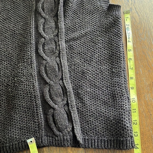 Eddie Bauer sweater vest buttoned collar size small wool blend coco brown cable - Picture 5 of 11
